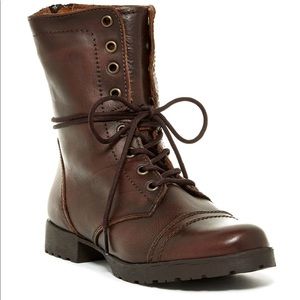 Steve Madden Sniper Brown Leather Combat Boots